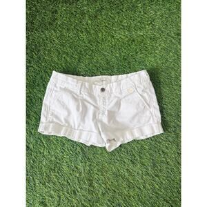 Abercrombie & Fitch Distressed White Chino Shorts Women’s Size 6 Cuffed Preppy